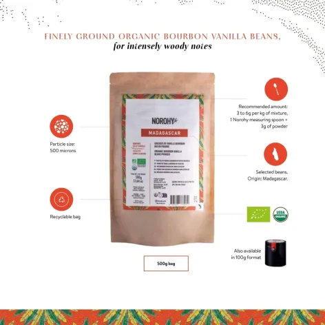 Norohy Organic Madagascan Vanilla Beans Powder - 100g